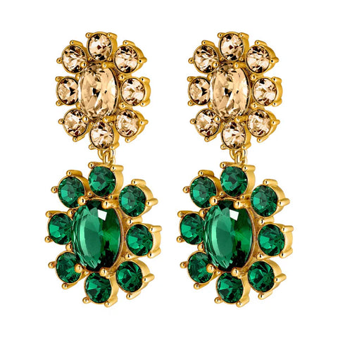 Dyrberg/Kern - Lina Gold Earrings Emerald Green & Golden