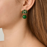 Dyrberg/Kern - Veronica Gold Earrings Emerald Green