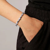 Dyrberg/Kern - Teresia Shiny Silver Tennis Bracelet Vintage Rose & Grey