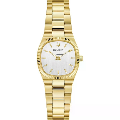 Bulova - Ladies Classic Mini Seville Silver Dial Gold Bracelet