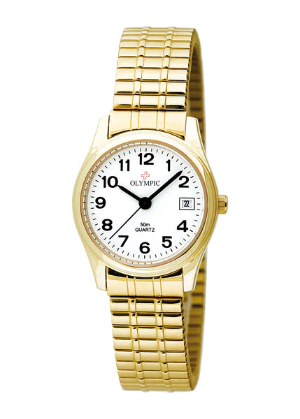 Olympic - Yellow Gold Ladies Expandable Bracelet Watch