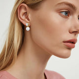 Dyrberg Kern - Emo Gold Earrings Crystal & White Pearl