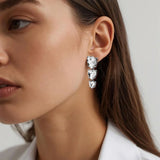 Dyrberg Kern - Sanctu Shiny Silver Drop Earrings, Crystal