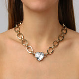 Dyrberg Kern - Braze Gold Necklace Crystal