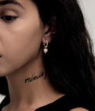 Stolen Girlfriends Club - Love Claw Anchor Earrings, Pink Opal/Gold Plate
