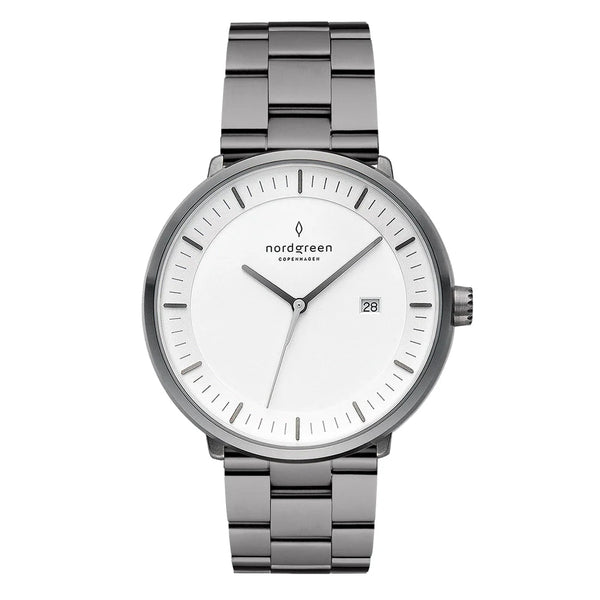 NordGreen - Philosopher White & Gunmetal Link Watch