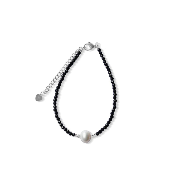 Fabuleux Vous - Silver Perle Black Spinel & Fresh Water Pearl Bracelet
