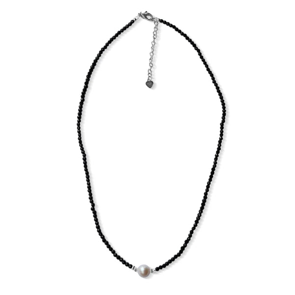 Fabuleux Vous - Silver Perle Black Spinel & Fresh Water Pearl Necklace