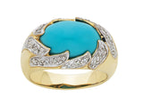Karen Walker - 9ct Yellow Gold Turquoise & Diamond Cocktail Ring