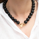 Fabuleux Vous - Black Onyx Polished Necklace