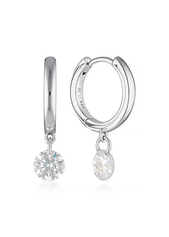 GEORGINI - MIRAGE ALICE WHITE CZ DROPLET EARRINGS SILVER