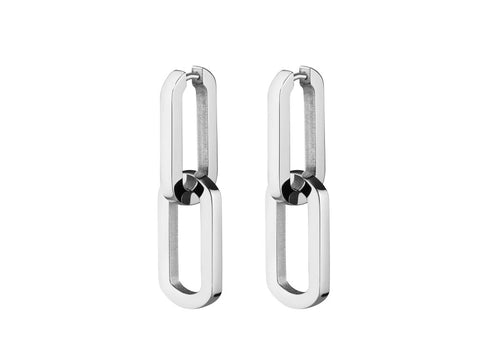 Rosefield - Silver Colored Earrings Dual Hoops