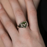Nick Von K - Pounamu Owl Crest Signet Ring in Sterling Silver