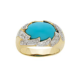 Karen Walker - 9ct Yellow Gold Turquoise & Diamond Cocktail Ring