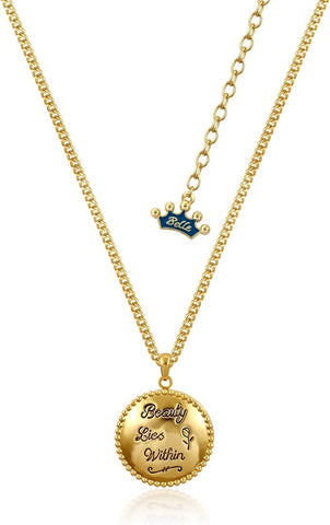 Disney Couture Kingdom - Beauty & Beast Beauty Lies Within Locket Gold Plated