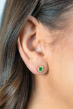 Georgini - Milestone Emerald Nano & White Cubic Zirconia Halo Earrings Gold