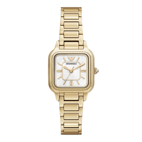 Emporio Armani - Square Mother Of Pearl White Dial Watch
