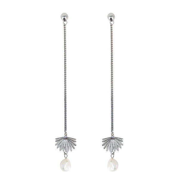 Boh Runga - Fan Tail Pearl Drop Earring