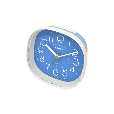Rhythm - Super Silent Alarm Clock Blue & White