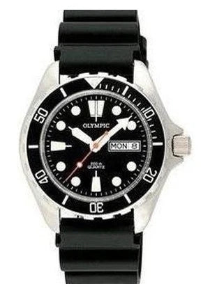 Olympic - Gents Divers Stainless Steel Watch Black Strap