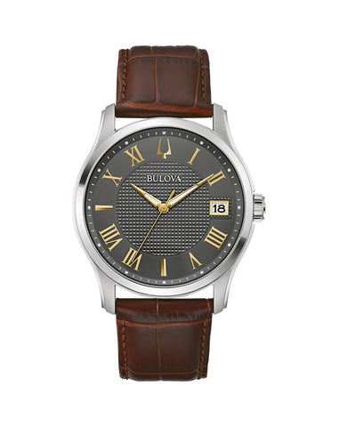 Bulova- Classic Gents Quartz leather strap watch
