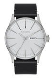 Nixon - Sentry Leather All Silver Black Watch