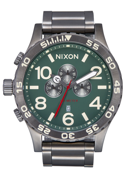 Nixon - 51-30 Chrono Light Gunmetal/ Dk Forest Watch