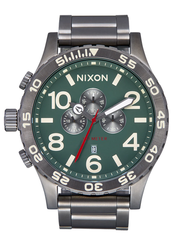 Nixon - 51-30 Chrono Light Gunmetal/ Dk Forest Watch