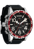 Nixon - 51-30 Chrono Leather Silver/Black/Cranberry