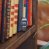 Casio - Retro Silver & Blue Dial Digital Watch