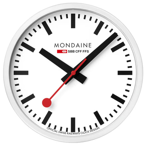 Mondaine - Classic White Frame White Dial Wall Clock