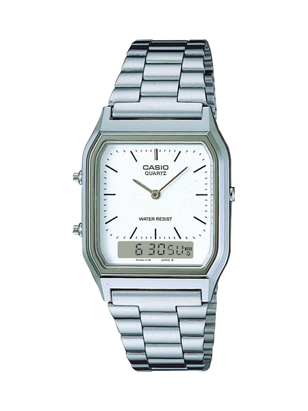 Casio - Men's Dress Duo Silver Tone Watch