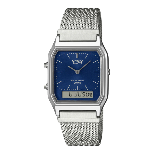 Casio - Duo Mesh Stainless Steel Band With Blue Dial