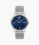 Emporio Armani Exchange - Three-Hand Date Stainless Steel Mesh Watch