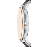 Emporio Armani - Gold Dial Brown Leather Strap Watch