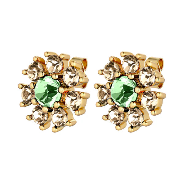 Dyrberg/Kern - Aude Gold Earrings Light Green & Golden