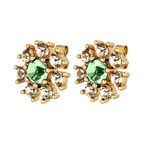 Dyrberg/Kern - Aude Gold Earrings Light Green & Golden