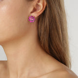 Dyrberg/Kern - Aude Shiny Silver Earrings Pink