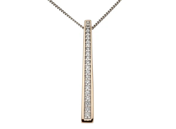 Brent Weatherall - Diamond Set Channel Pendant in Rose Gold
