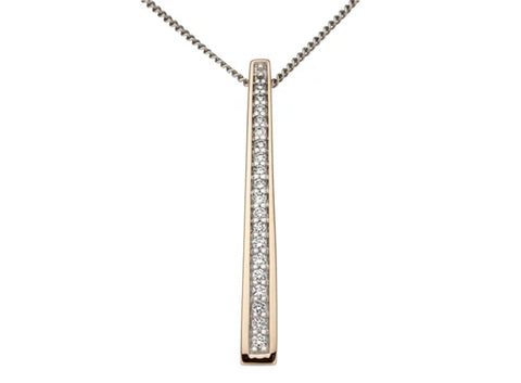 Brent Weatherall - Diamond Set Channel Pendant in Rose Gold