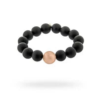 Diva - Luce Bracelet sterling silver and onyx rose gold plated