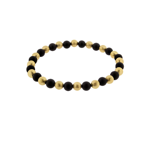 Diva - Luce Bracelet Sterling Silver Yellow Gold Plated And Onyx