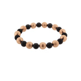 Diva - Onyx & Rose Gold Plated Scratched Bracelet