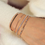 Ania Haie - Silver Bezel Station Paper Clip Bracelet