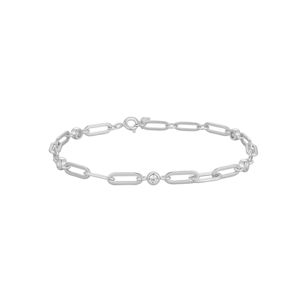 Ania Haie - Silver Bezel Station Paper Clip Bracelet