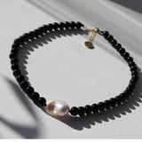 Fabuleux Voux - Black Onyx Baroque Pearl Necklace