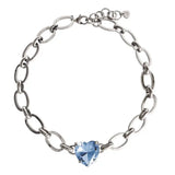 Dyrberg Kern - Braze Shiny Silver Necklace Light Blue