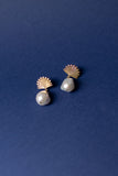 Boh Runga - Piwakawaka Pearl Drop Earrings Gold Plate