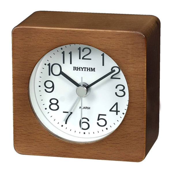Rhythm - Alarm Clock Super silent Movement Wooden Case