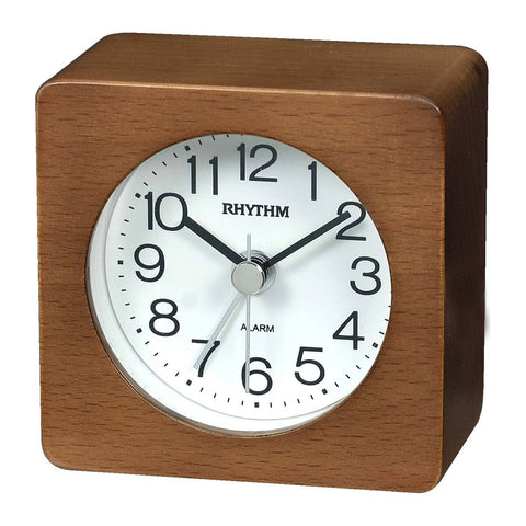 Rhythm - Alarm Clock Super silent Movement Wooden Case